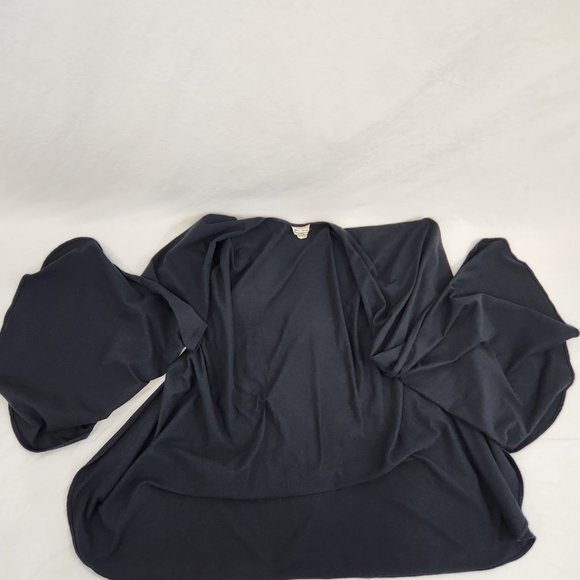 VINTAGE Kathleen For Sweet Herb Lagenlook Black Charcoal Cape Wrap One Size USA - Picture 6 of 14